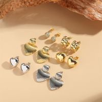 1 Pair Vintage Style Heart Shape Inlay Copper Zircon 14K Gold Plated Drop Earrings main image 1