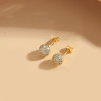 1 Pair Vintage Style Heart Shape Inlay Copper Zircon 14K Gold Plated Drop Earrings sku image 4