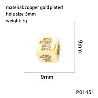 1 Piece 9*9MM Copper Zircon 18K Gold Plated Devil's Eye Heart Shape Dice Polished Beads main image 7