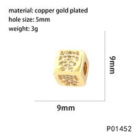 1 Pièce 9*9MM Le Cuivre Zircon Plaqué Or 18K L'Oeil Du Diable Forme De Cœur Dé Brillant Perles main image 4