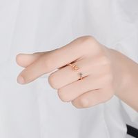 Wholesale Simple Style Heart Shape Copper Plating Inlay Zircon Open Rings main image 7