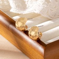 2 Pieces Cute Classic Style Commute Solid Color Plating Alloy 14K Gold Plated Ear Studs main image 4