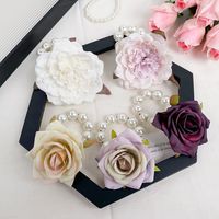 Women's Fairy Style Sweet Flower Artificial Pearl Raw Silk Beaded Hair Tie main image 1