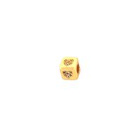 1 Piece 9*9MM Copper Zircon 18K Gold Plated Devil's Eye Heart Shape Dice Polished Beads sku image 6