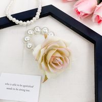 Women's Fairy Style Sweet Flower Artificial Pearl Raw Silk Beaded Hair Tie sku image 2