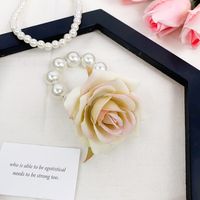 Women's Fairy Style Sweet Flower Artificial Pearl Raw Silk Beaded Hair Tie main image 6