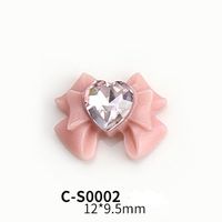 Sweet Heart Shape Bow Knot Resin Crystal Nail Decoration Accessories 10 PCS/Package main image 3