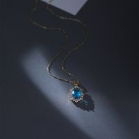 Kupfer IG-Stil Elegant Dame Inlay Wassertropfen Schmetterling Zirkon Halskette Mit Anhänger main image 3