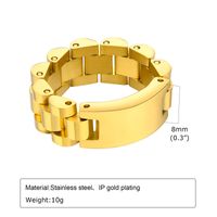 Edelstahl 304 18 Karat Vergoldet Einfacher Stil Überzug Einfarbig Ringe main image 2