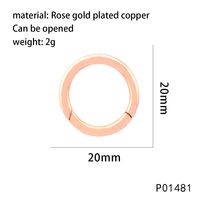 1 Piece Copper 18K Gold Plated U Shape Round Polished Pendant Jewelry Buckle sku image 3
