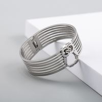 304 Stainless Steel Exaggerated Modern Style Cool Style Polishing Hollow Out Owl Wide Bracelet main image 6