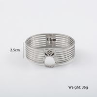 304 Stainless Steel Exaggerated Modern Style Cool Style Polishing Hollow Out Owl Wide Bracelet main image 2