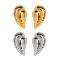 1 Pair IG Style Simple Style Water Droplets 316 Stainless Steel  18K Gold Plated Ear Studs main image 6