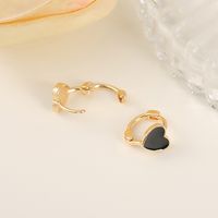 1 Pair 11 * 11mm Copper 18K Gold Plated Heart Shape Polished Ear Clip sku image 1