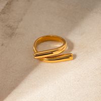 IG Style Modern Style Classic Style Irregular Geometric 304 Stainless Steel 18K Gold Plated Open Rings In Bulk main image 6