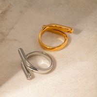 IG Style Modern Style Classic Style Irregular Geometric 304 Stainless Steel 18K Gold Plated Open Rings In Bulk main image 3