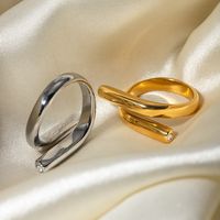 IG Style Modern Style Classic Style Irregular Geometric 304 Stainless Steel 18K Gold Plated Open Rings In Bulk main image 5