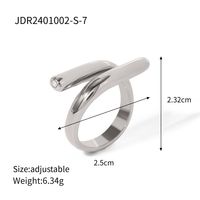 IG Style Modern Style Classic Style Irregular Geometric 304 Stainless Steel 18K Gold Plated Open Rings In Bulk sku image 1