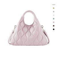 Women's Medium Pu Leather Solid Color Classic Style Triangle Magnetic Buckle Cloud Shape Bag sku image 3