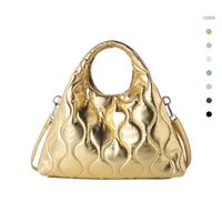 Women's Medium Pu Leather Solid Color Classic Style Triangle Magnetic Buckle Cloud Shape Bag sku image 5