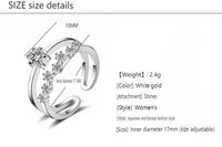 Wholesale Simple Style Star Copper Inlay White Gold Plated Zircon Open Rings main image 2