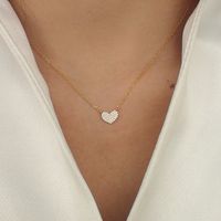 Copper Casual Classic Style Hollow Out Inlay Round Heart Shape Bee Zircon Pendant Necklace main image 9