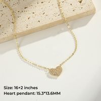 Copper Casual Classic Style Hollow Out Inlay Round Heart Shape Bee Zircon Pendant Necklace main image 4