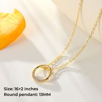 Copper Casual Classic Style Hollow Out Inlay Round Heart Shape Bee Zircon Pendant Necklace main image 6