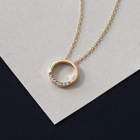 Copper Casual Classic Style Hollow Out Inlay Round Heart Shape Bee Zircon Pendant Necklace main image 7