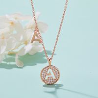 Sterling Silver IG Style Elegant Modern Style Inlay Letter Moissanite Pendant Necklace main image 5