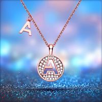 Sterling Silver IG Style Elegant Modern Style Inlay Letter Moissanite Pendant Necklace main image 1
