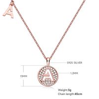 Sterling Silver IG Style Elegant Modern Style Inlay Letter Moissanite Pendant Necklace sku image 1