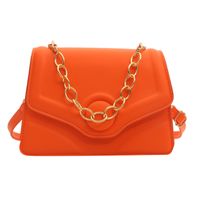 Women's Pu Leather Solid Color Classic Style Flip Cover Crossbody Bag sku image 5