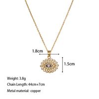 Copper 18K Gold Plated IG Style Simple Style Enamel Inlay Irregular Eye Flower Zircon Pendant Necklace main image 5