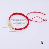 Simple Style Classic Style Color Block Rope Copper Knitting Enamel Inlay Zircon 18K Gold Plated Women's Drawstring Bracelets main image 7