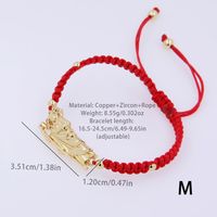 Simple Style Classic Style Color Block Rope Copper Knitting Enamel Inlay Zircon 18K Gold Plated Women's Drawstring Bracelets main image 8