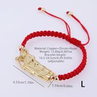 Simple Style Classic Style Color Block Rope Copper Knitting Enamel Inlay Zircon 18K Gold Plated Women's Drawstring Bracelets main image 9