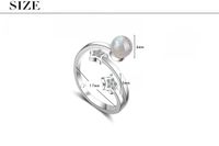 Wholesale Simple Style Star Copper Inlay White Gold Plated Moonstone Zircon Open Rings main image 2
