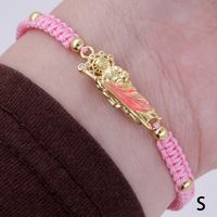 Simple Style Classic Style Color Block Rope Copper Knitting Enamel Inlay Zircon 18K Gold Plated Women's Drawstring Bracelets sku image 1