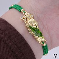 Simple Style Classic Style Color Block Rope Copper Knitting Enamel Inlay Zircon 18K Gold Plated Women's Drawstring Bracelets sku image 7