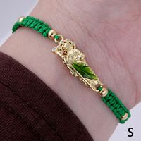 Simple Style Classic Style Color Block Rope Copper Knitting Enamel Inlay Zircon 18K Gold Plated Women's Drawstring Bracelets sku image 3