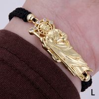Simple Style Classic Style Color Block Rope Copper Knitting Enamel Inlay Zircon 18K Gold Plated Women's Drawstring Bracelets sku image 12