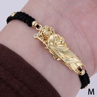 Simple Style Classic Style Color Block Rope Copper Knitting Enamel Inlay Zircon 18K Gold Plated Women's Drawstring Bracelets sku image 8