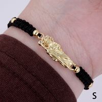 Simple Style Classic Style Color Block Rope Copper Knitting Enamel Inlay Zircon 18K Gold Plated Women's Drawstring Bracelets sku image 4