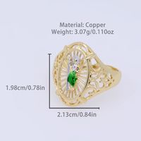 Copper 18K Gold Plated Cool Style Enamel Plating Solid Color Open Rings main image 6