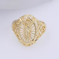Copper 18K Gold Plated Cool Style Enamel Plating Solid Color Open Rings main image 3