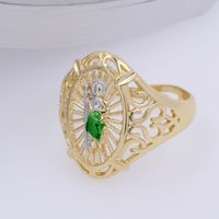 Copper 18K Gold Plated Cool Style Enamel Plating Solid Color Open Rings main image 5