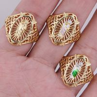 Copper 18K Gold Plated Cool Style Enamel Plating Solid Color Open Rings main image 2