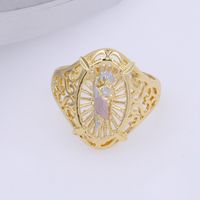 Copper 18K Gold Plated Cool Style Enamel Plating Solid Color Open Rings main image 4