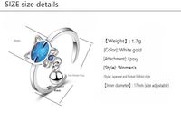Wholesale Cute Cat Copper Epoxy White Gold Plated Open Rings main image 2